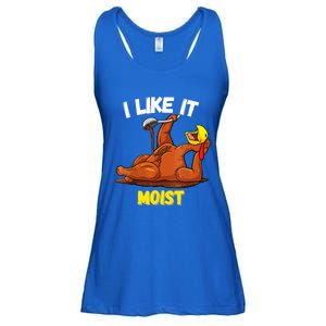 Funny Turkey I Like It Moist Thanksgiving Dinner For Family Cute Gift Ladies Essential Flowy Tank