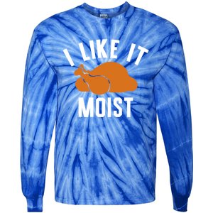 Football Turkey I Like It Moist Thanksgiving Cool Gift Tie-Dye Long Sleeve Shirt