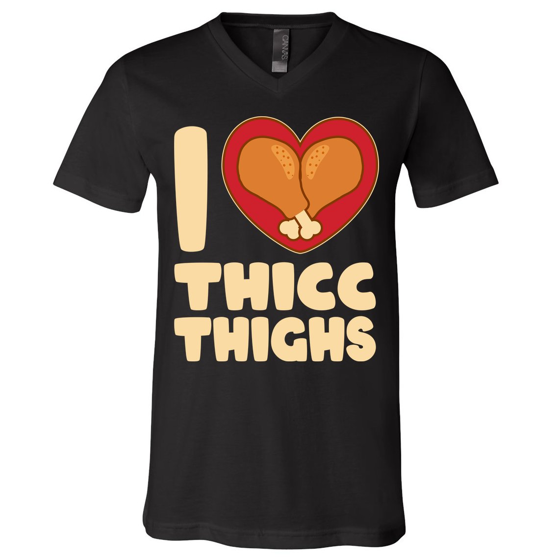 Funny Thanksgiving I Heart Thicc Thighs V-Neck T-Shirt