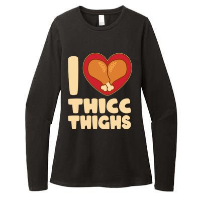 Funny Thanksgiving I Heart Thicc Thighs Womens CVC Long Sleeve Shirt