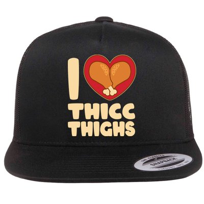 Funny Thanksgiving I Heart Thicc Thighs Flatbill Hat