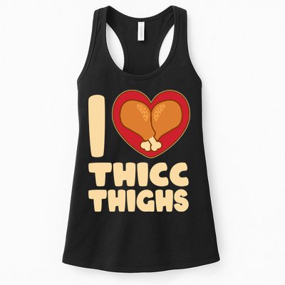 Funny Thanksgiving I Heart Thicc Thighs Womens Tank Top