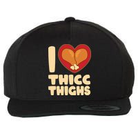 Funny Thanksgiving I Heart Thicc Thighs Wool Snapback Cap