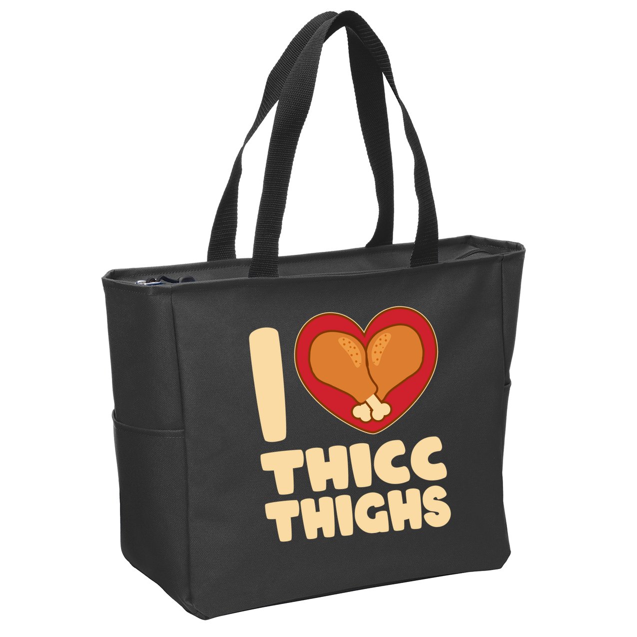 Funny Thanksgiving I Heart Thicc Thighs Zip Tote Bag