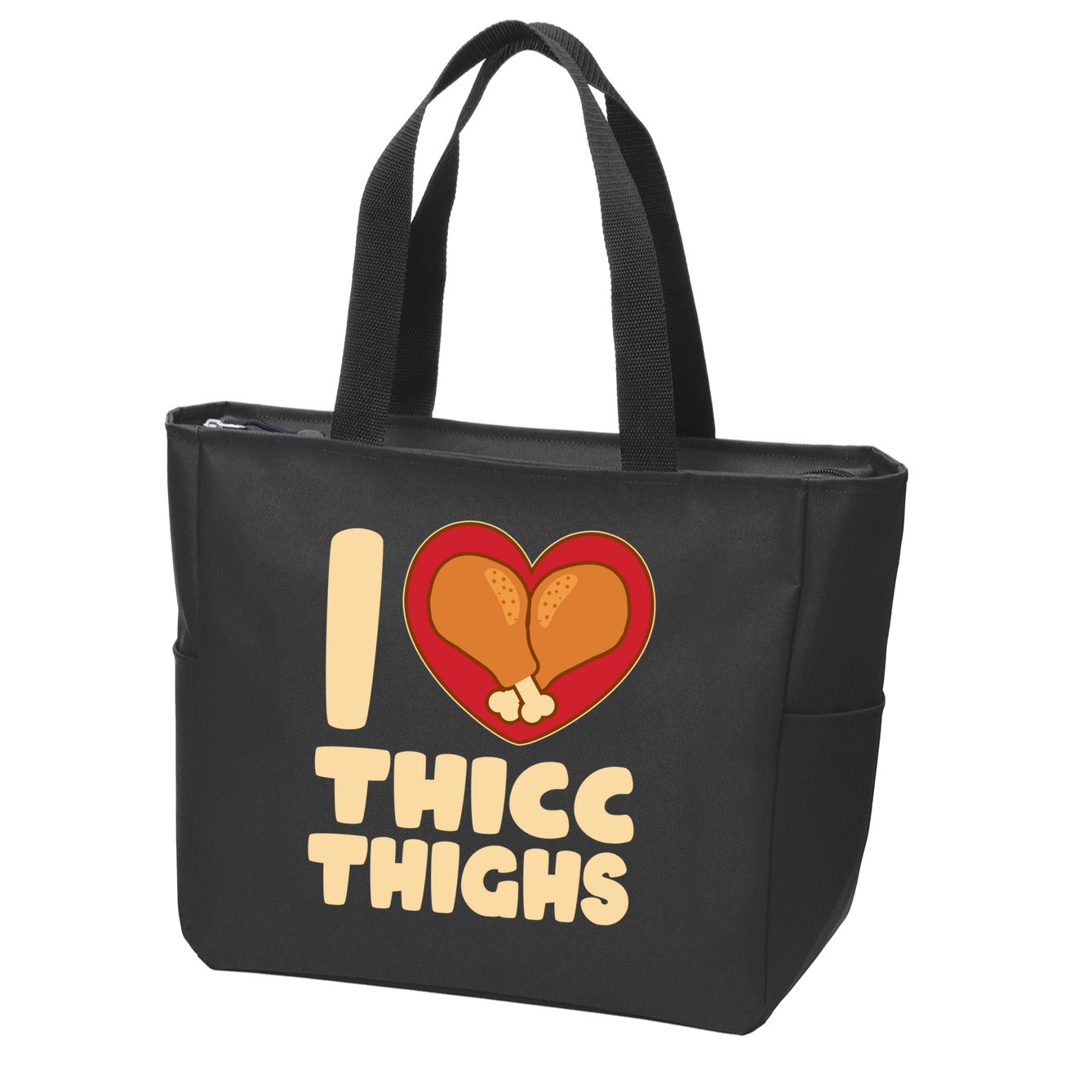Funny Thanksgiving I Heart Thicc Thighs Zip Tote Bag