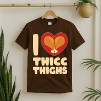Funny Thanksgiving I Heart Thicc Thighs T-Shirt