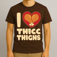 Funny Thanksgiving I Heart Thicc Thighs T-Shirt