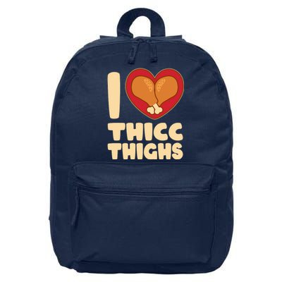 Funny Thanksgiving I Heart Thicc Thighs 16 in Basic Backpack