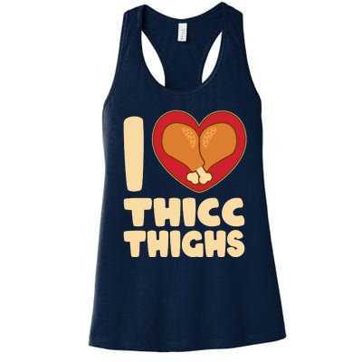 Funny Thanksgiving I Heart Thicc Thighs Women's Racerback Tank