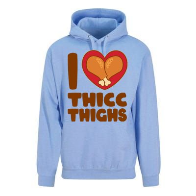 Funny Thanksgiving I Heart Thicc Thighs Unisex Surf Hoodie