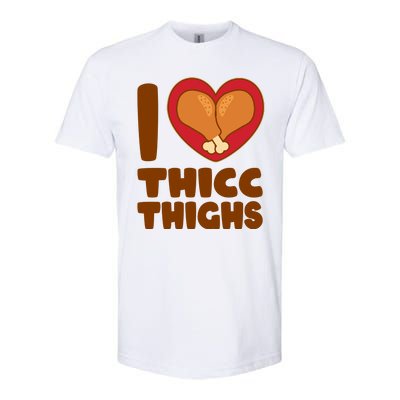 Funny Thanksgiving I Heart Thicc Thighs Softstyle® CVC T-Shirt