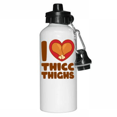 Funny Thanksgiving I Heart Thicc Thighs Aluminum Water Bottle 