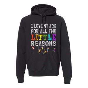 Funny Teacher I love my Job For All The Little Reasons Premium Hoodie