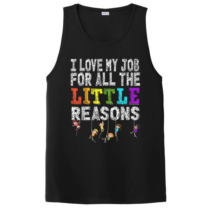 Funny Teacher I love my Job For All The Little Reasons PosiCharge Competitor Tank