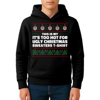 Funny This Is My It's Too Hot For Ugly Christmas Sweaters Kids Hoodie