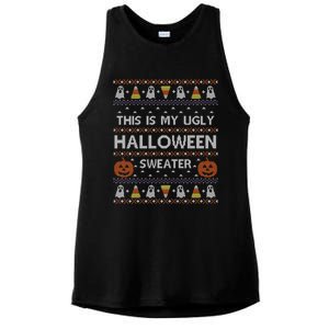 Funny This Is My Ugly Halloween Sweater Gift Gift Ladies PosiCharge Tri-Blend Wicking Tank