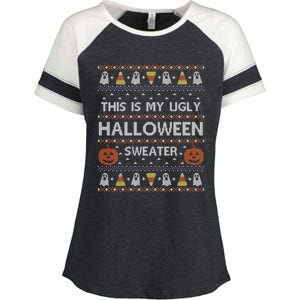 Funny This Is My Ugly Halloween Sweater Gift Gift Enza Ladies Jersey Colorblock Tee