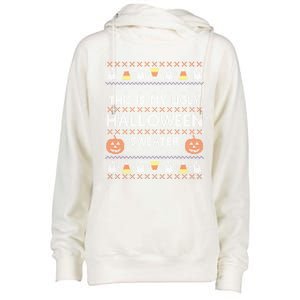 Funny This Is My Ugly Halloween Sweater Gift Gift Womens Funnel Neck Pullover Hood