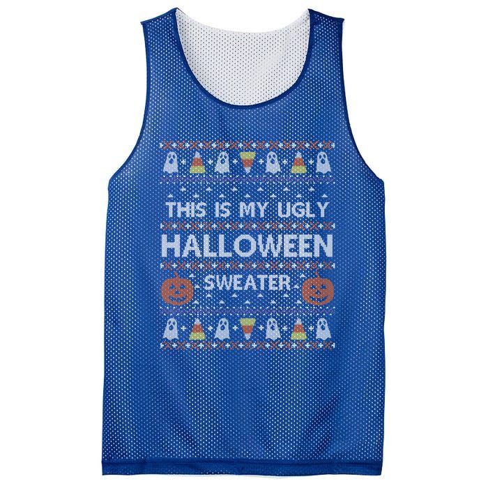 Funny This Is My Ugly Halloween Sweater Gift Gift Mesh Reversible Basketball Jersey Tank