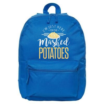 Funny Thanksgiving Im Just Here For The Mashed Potato 16 in Basic Backpack