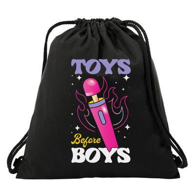 Funny Toy In Front Of Humour Drawstring Bag