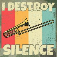 Funny Trombone Instrument I Destroy Silence For Trombone Legacy Tie Dye Trucker Hat