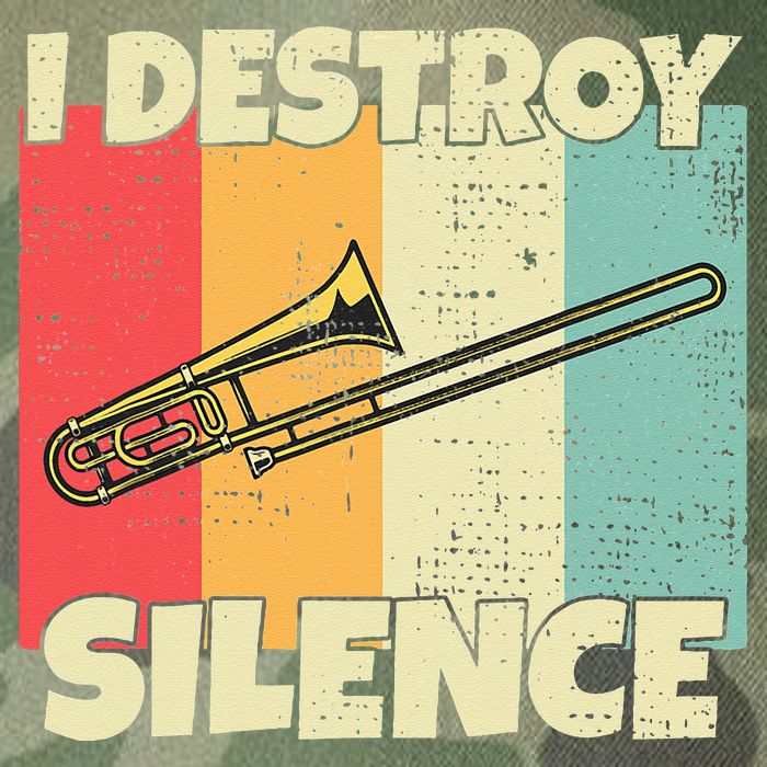 Funny Trombone Instrument I Destroy Silence For Trombone Legacy Tie Dye Trucker Hat
