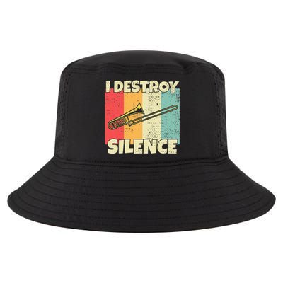 Funny Trombone Instrument I Destroy Silence For Trombone Cool Comfort Performance Bucket Hat