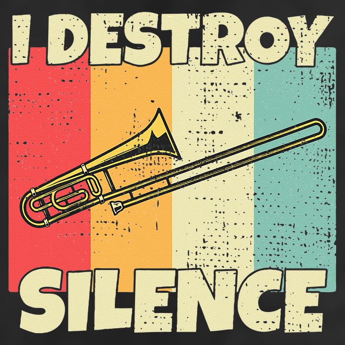 Funny Trombone Instrument I Destroy Silence For Trombone Cool Comfort Performance Bucket Hat