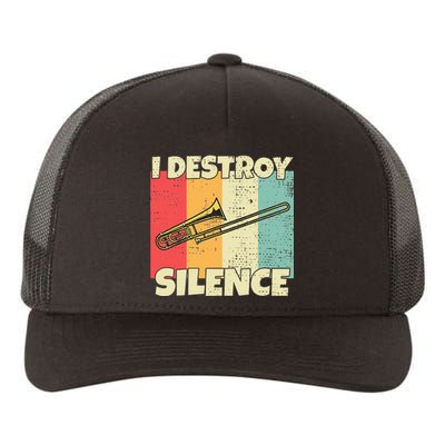 Funny Trombone Instrument I Destroy Silence For Trombone Yupoong Adult 5-Panel Trucker Hat