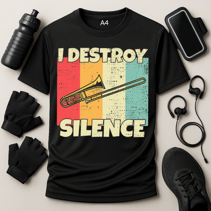 Funny Trombone Instrument I Destroy Silence For Trombone Performance Shirt