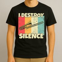 Funny Trombone Instrument I Destroy Silence For Trombone T-Shirt