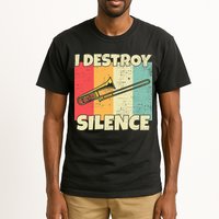 Funny Trombone Instrument I Destroy Silence For Trombone Tall T-Shirt