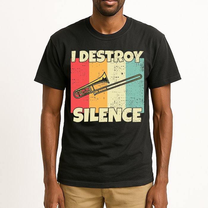 Funny Trombone Instrument I Destroy Silence For Trombone Tall T-Shirt