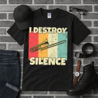 Funny Trombone Instrument I Destroy Silence For Trombone Tall T-Shirt