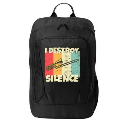 Funny Trombone Instrument I Destroy Silence For Trombone City Backpack