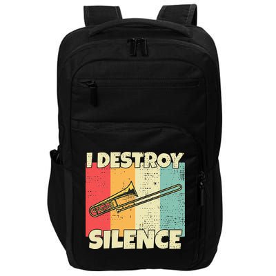 Funny Trombone Instrument I Destroy Silence For Trombone Impact Tech Backpack
