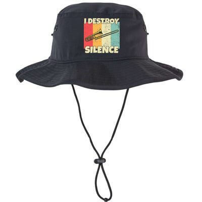 Funny Trombone Instrument I Destroy Silence For Trombone Bucket Hat