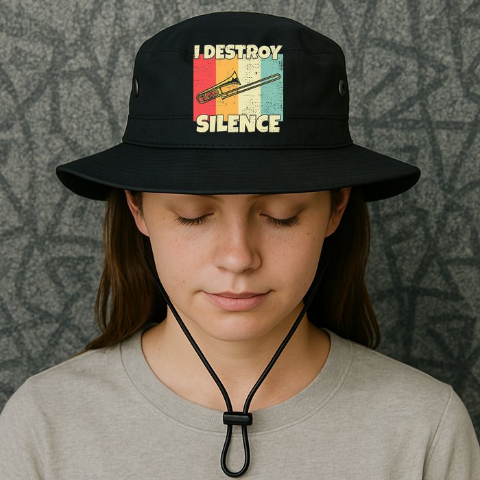 Funny Trombone Instrument I Destroy Silence For Trombone Bucket Hat