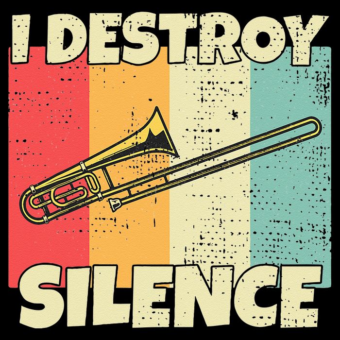Funny Trombone Instrument I Destroy Silence For Trombone Drawstring Bag