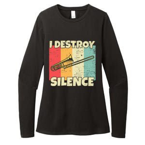 Funny Trombone Instrument I Destroy Silence For Trombone Womens CVC Long Sleeve Shirt