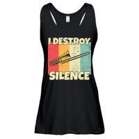 Funny Trombone Instrument I Destroy Silence For Trombone Ladies Essential Flowy Tank