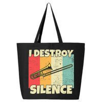 Funny Trombone Instrument I Destroy Silence For Trombone 25L Jumbo Tote