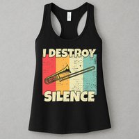Funny Trombone Instrument I Destroy Silence For Trombone Womens Tank Top