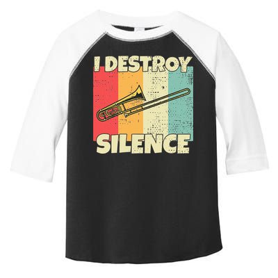 Funny Trombone Instrument I Destroy Silence For Trombone Toddler Fine Jersey T-Shirt