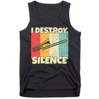 Funny Trombone Instrument I Destroy Silence For Trombone Tank Top