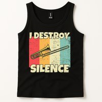 Funny Trombone Instrument I Destroy Silence For Trombone Tank Top