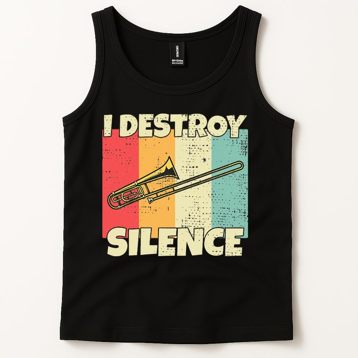 Funny Trombone Instrument I Destroy Silence For Trombone Tank Top