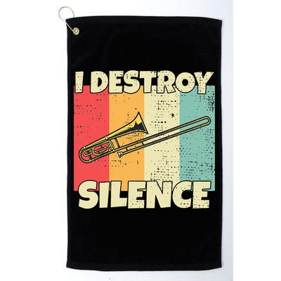 Funny Trombone Instrument I Destroy Silence For Trombone Golf Towel