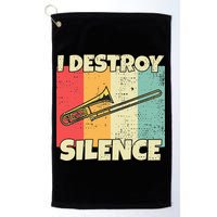 Funny Trombone Instrument I Destroy Silence For Trombone Golf Towel